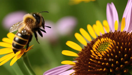 bee on daisy