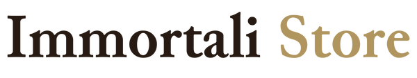 Logo of Immortali Store with 'Immortali' in black and 'Store' in gold.