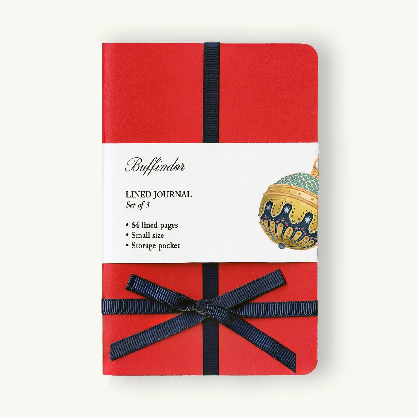Buffindor's Lined Journal Set of 3 -Pocket - Red