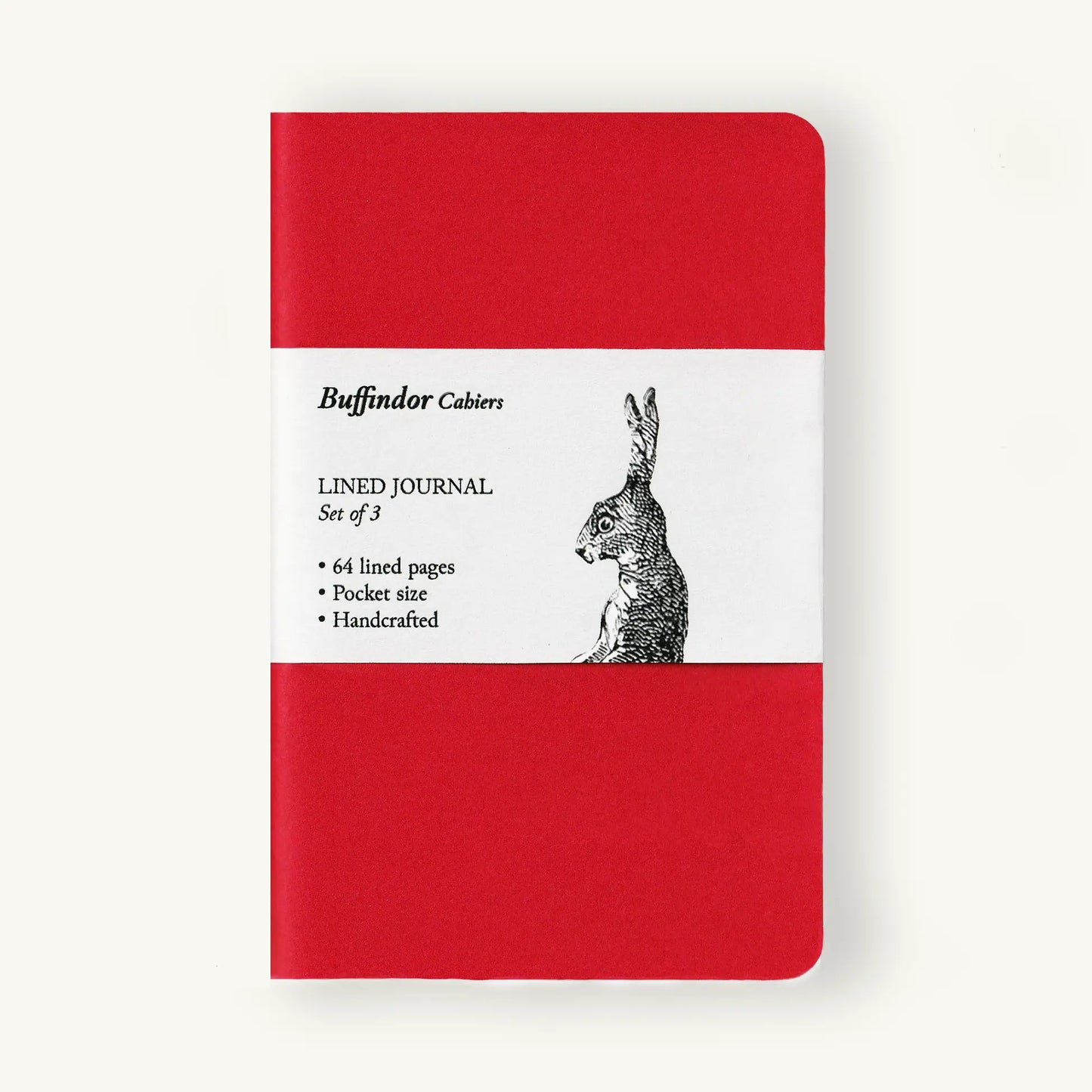 Buffindor's Lined Journal Set of 3 -Pocket - Red