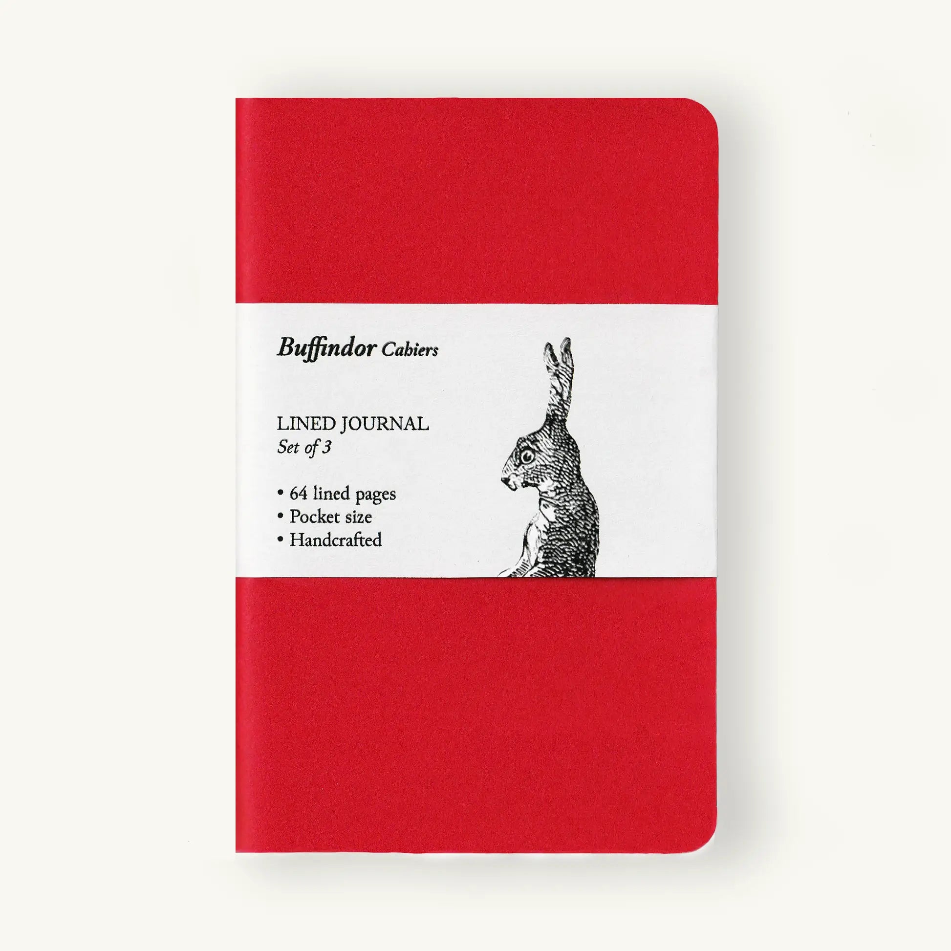 Buffindor's Lined Journal Set of 3 -Pocket - Red